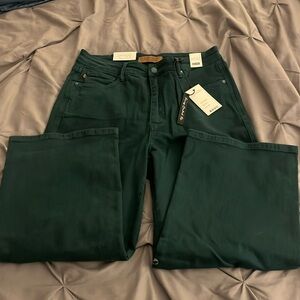 Judy Blue high waist crop green denim size 13/31- fits size 14